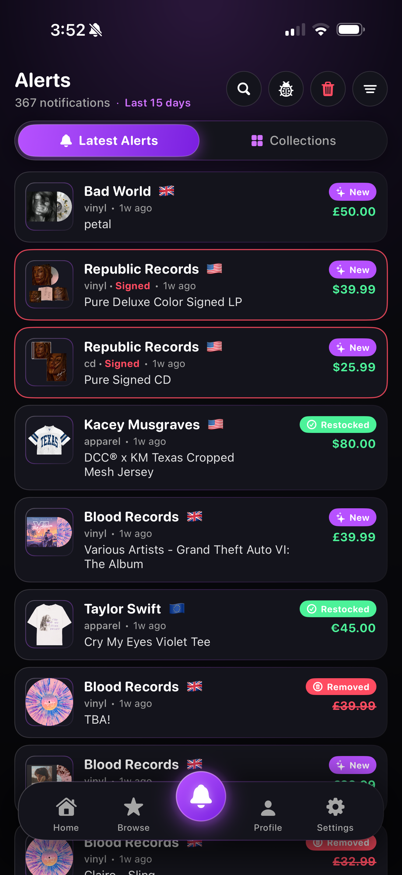 MerchPatrol Alerts Screenshot